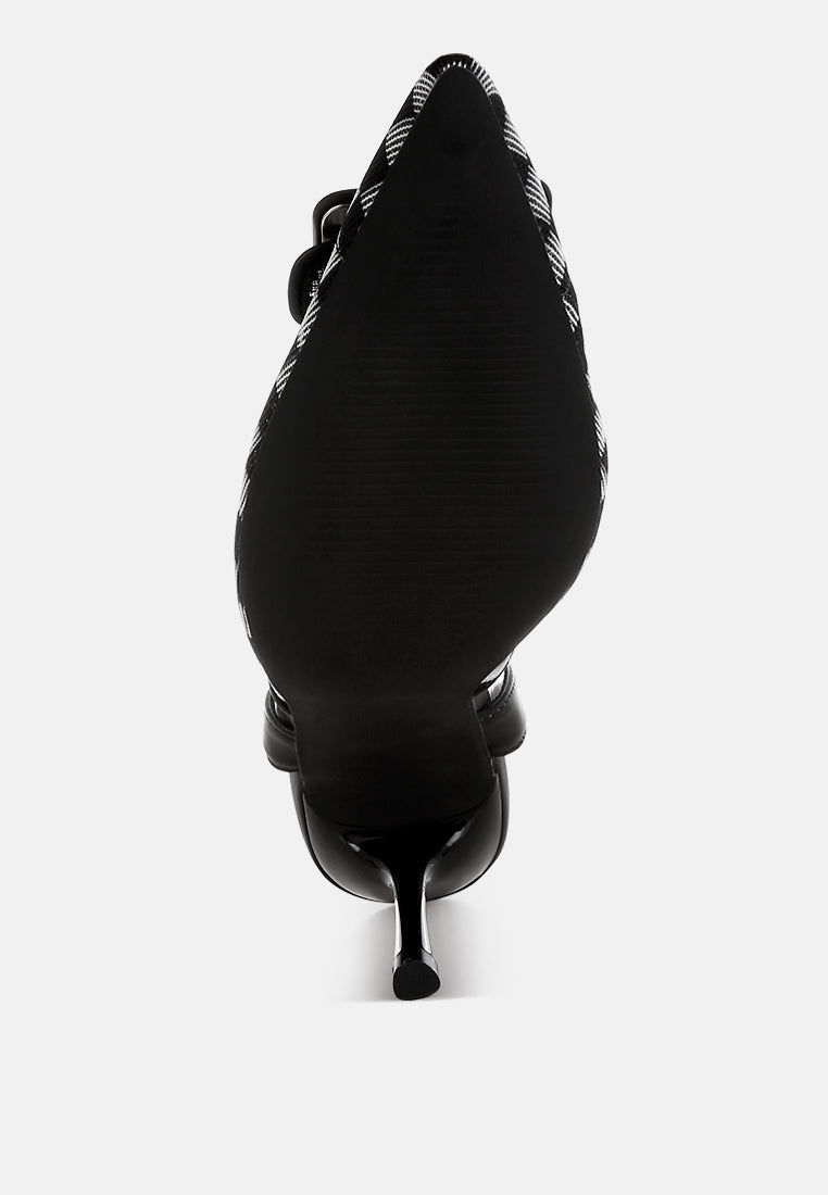 Thumbnail: Freya Mesh Checkered Pointy Stiletto Heels