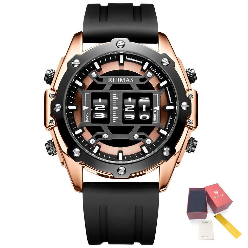 Thumbnail: Alluforu Men’s Roller Pointer Sports Watch – Bold Quartz Movement, Silicone Band