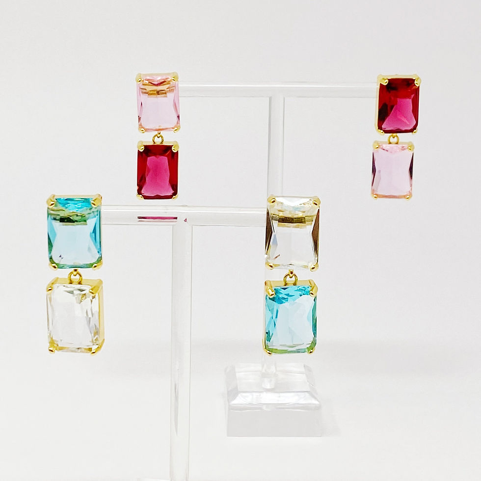Thumbnail: Princess Double Jeweled Earrings