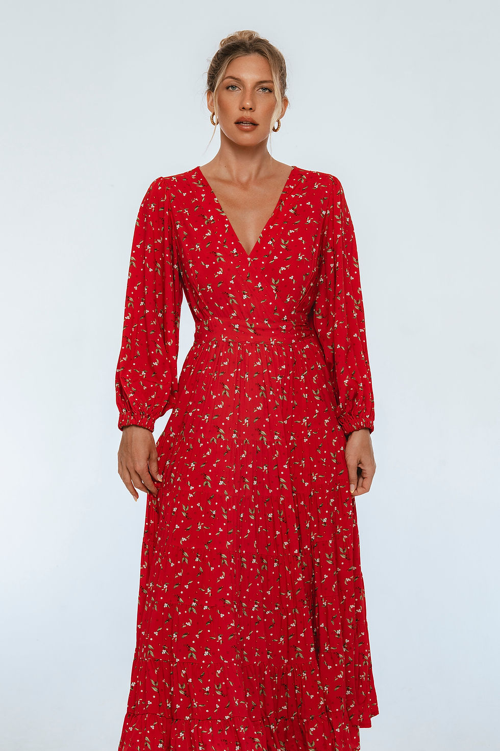 Thumbnail: Flamenco Boho Wrap Maxi Dress