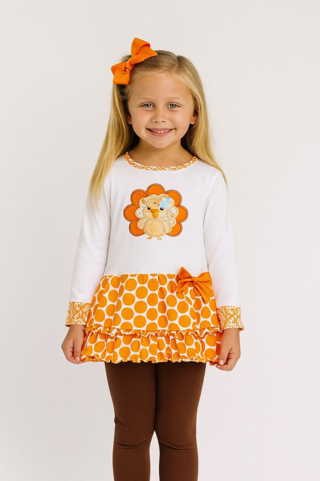 Alluforu Girls Thanksgiving Turkey Tunic & Legging Set – Autumn Boutique Edition
