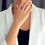 Thumbnail: Chunky Purple Resin Irregular Geometric Finger Plastic Trendy Ring Band Women
