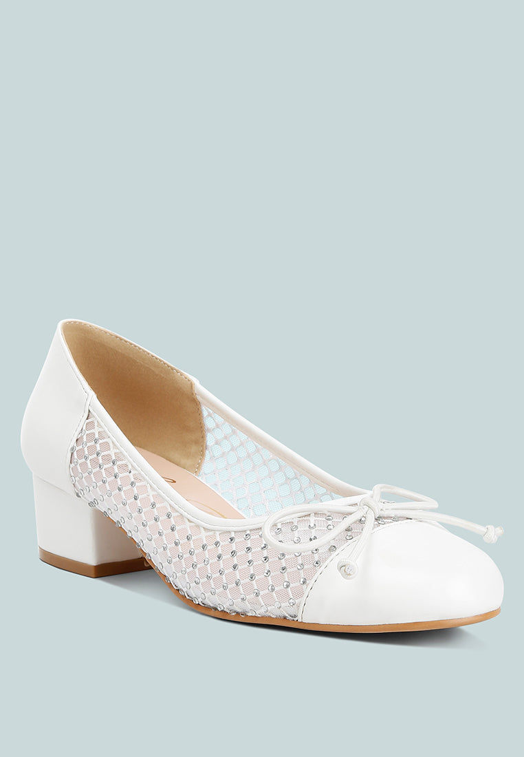 Thumbnail: Tudum Rhinestone Detail Mesh Ballerinas
