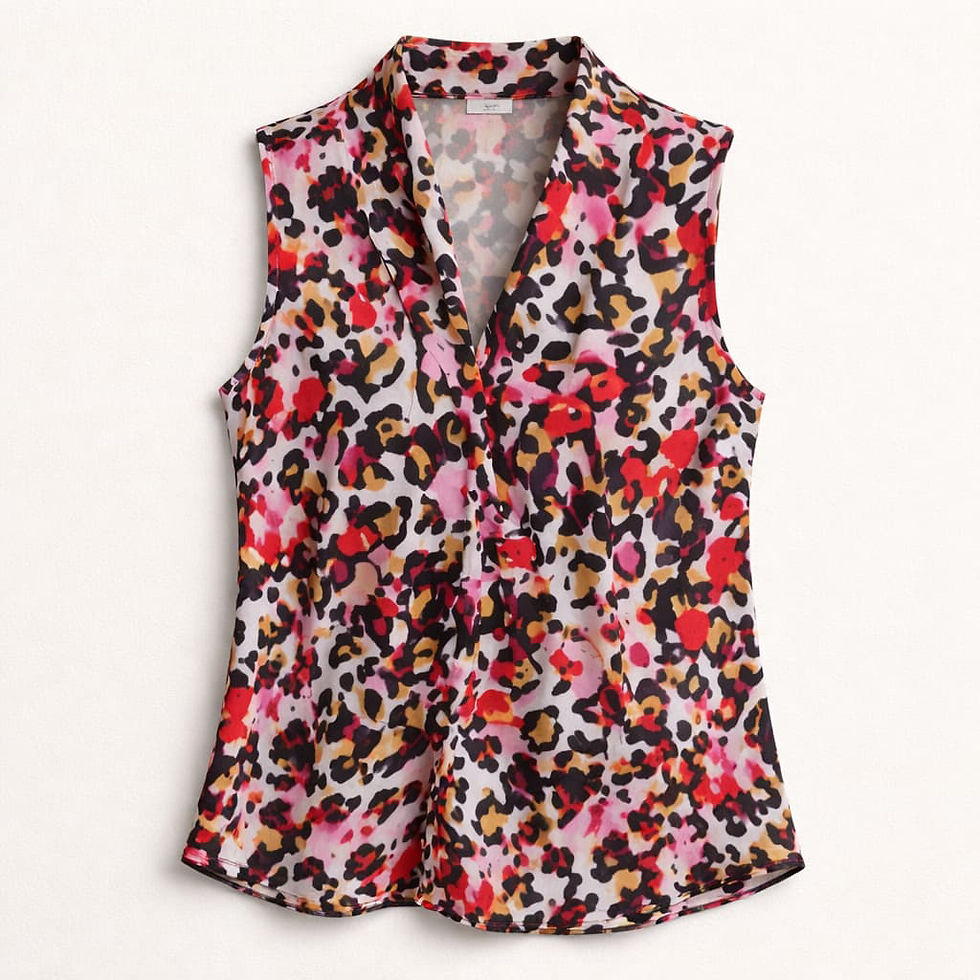 Thumbnail: Animal Print Sleeveless Blouse 