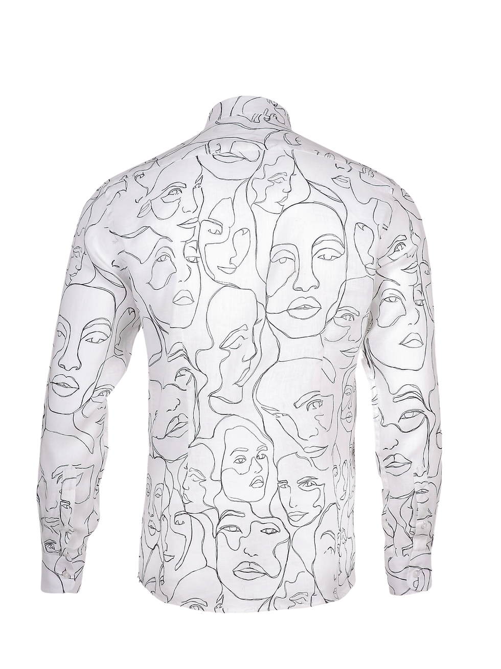 Thumbnail: Printed Linen Shirt Faces White