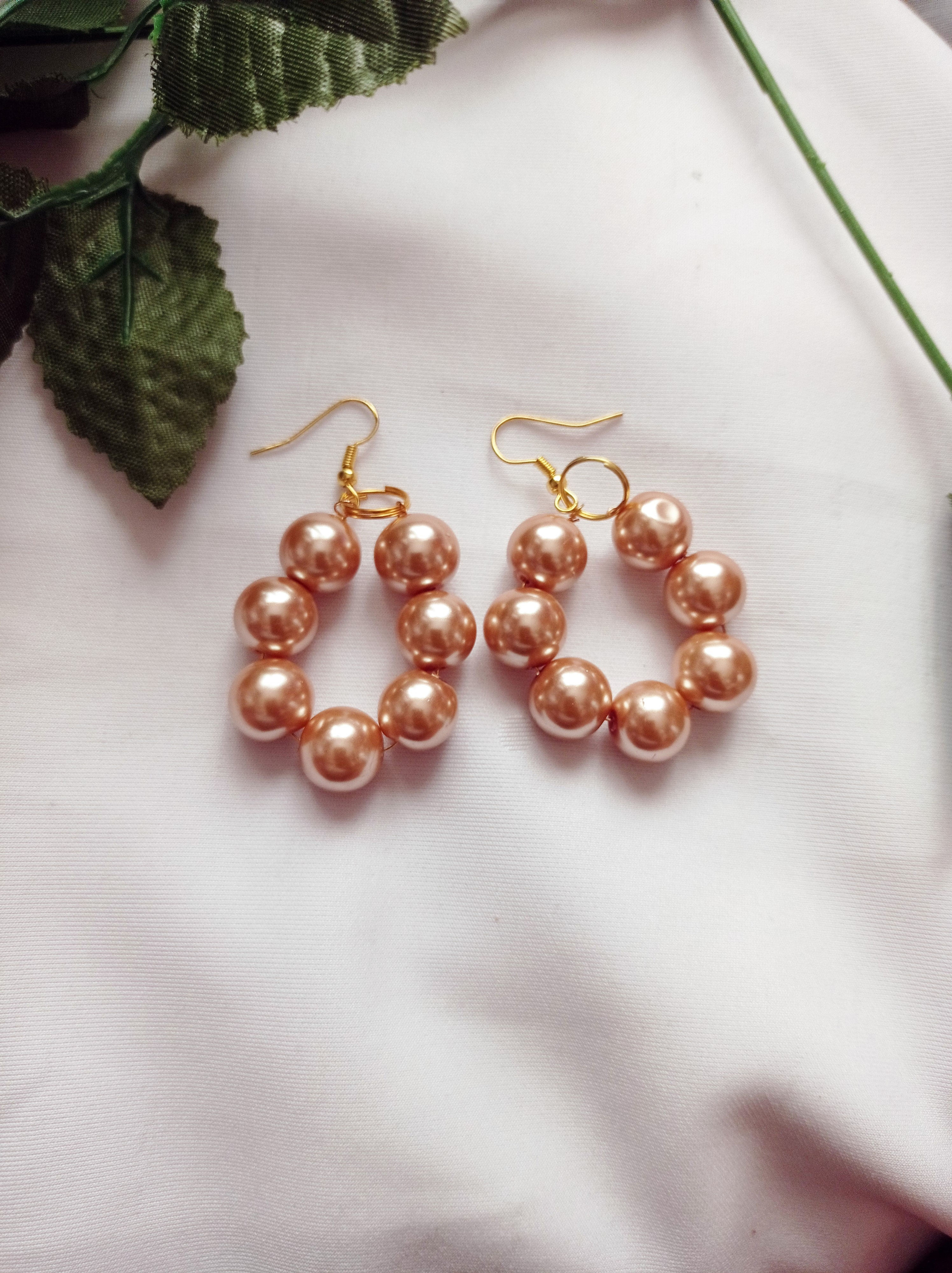 Bronze Glass Pearl Earrings, Glass Pearl Jewelry, Unique Earrings | by lovedbynl