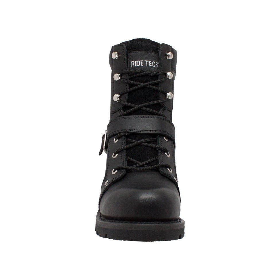 Thumbnail: Men's 8" Zipper Lace Black Leather Boots