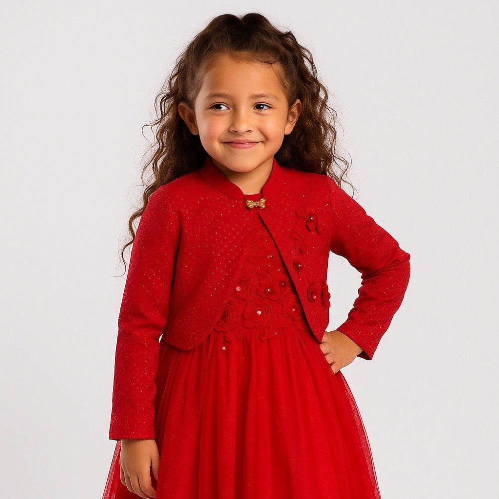 Alluforu Red Lips Girls Formal Dress