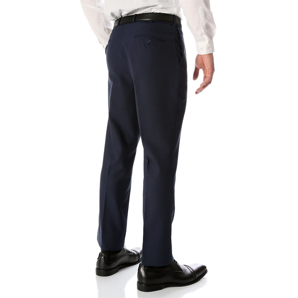 Thumbnail: Ben Blue Wool Blend Modern Fit Traveler Pants | Mens Pant | Blue Dress Pants