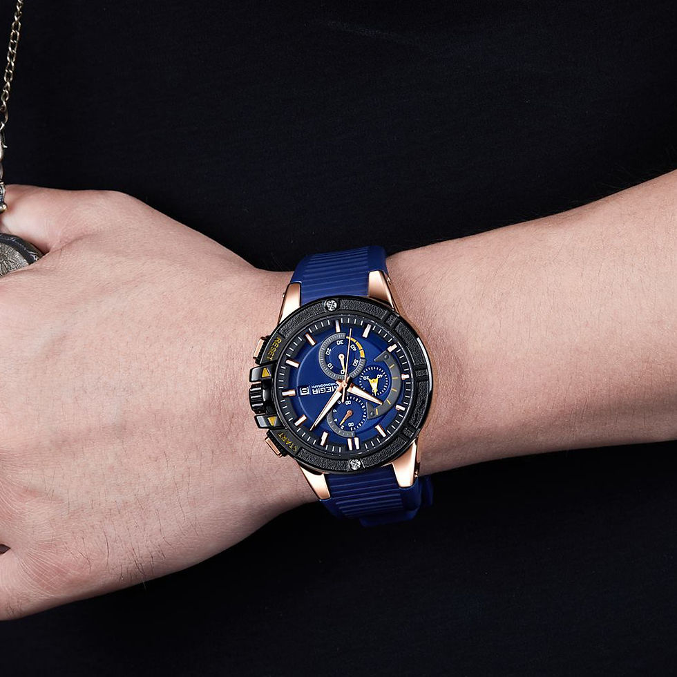 Thumbnail: MEGIR Watches for Men Chronograph Fashion Luxury Sports Watches Silicone Strap W