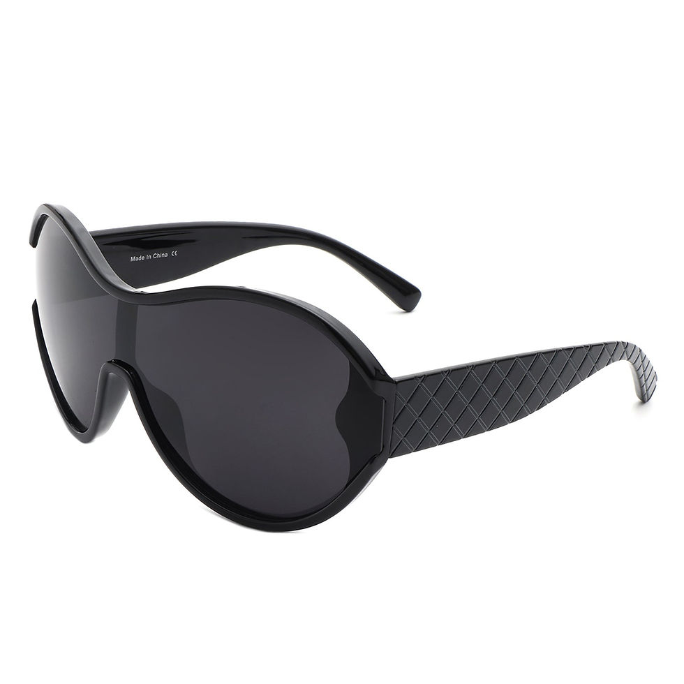 Thumbnail: Gwyneth - Retro Oversized Oval Curved Round Sunglasses