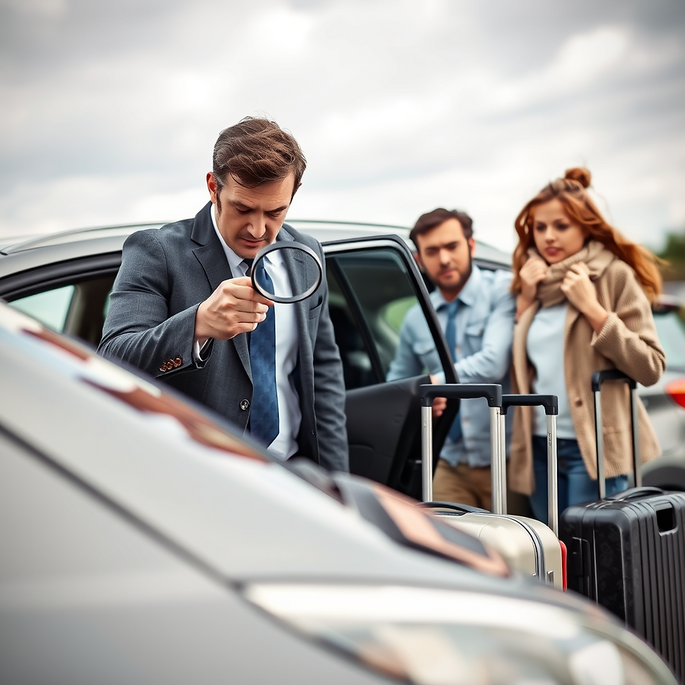 Car hire companies with examine every potential scratch or dent so make sure to photograph the vehicle before leaving in case you're blamed for someone else's damage.
