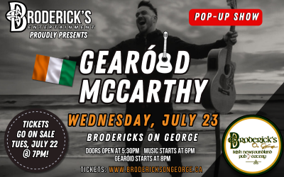 GEARÓID MCCARTHY Pop-up Show @ Broderick's on George - July 23, 2025