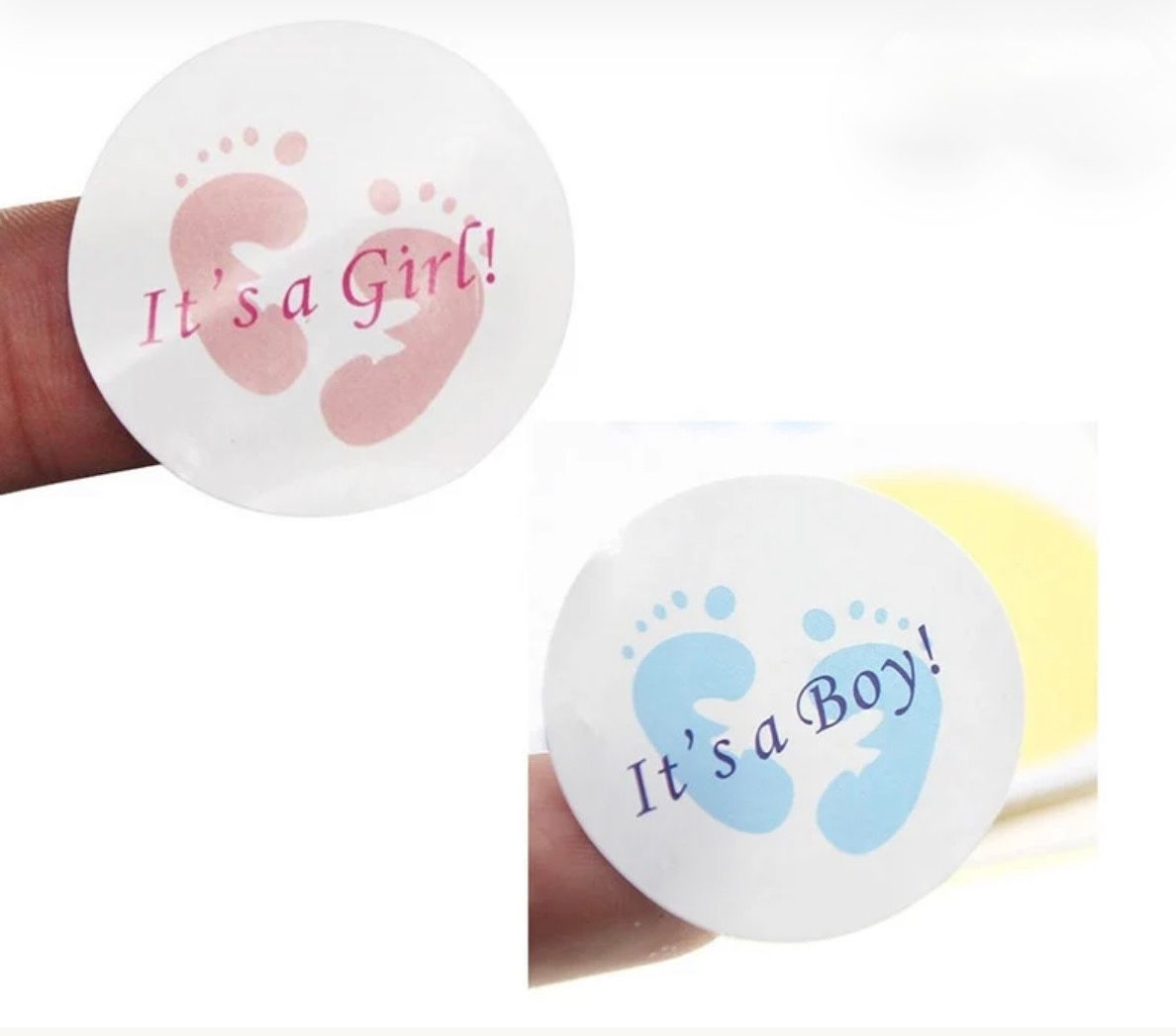 Gender Reveal Boy Girl Stickers 3cm - 100PCS