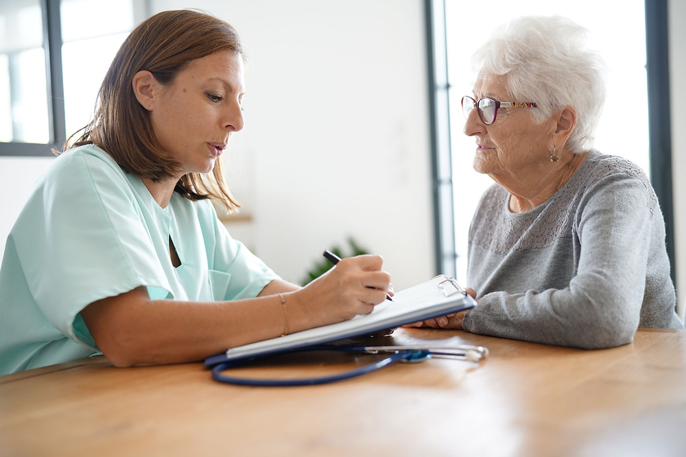 nurse with senior patient