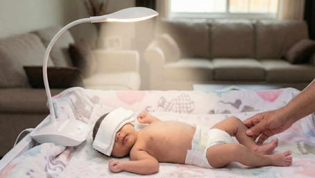 baby having phototherapy at home