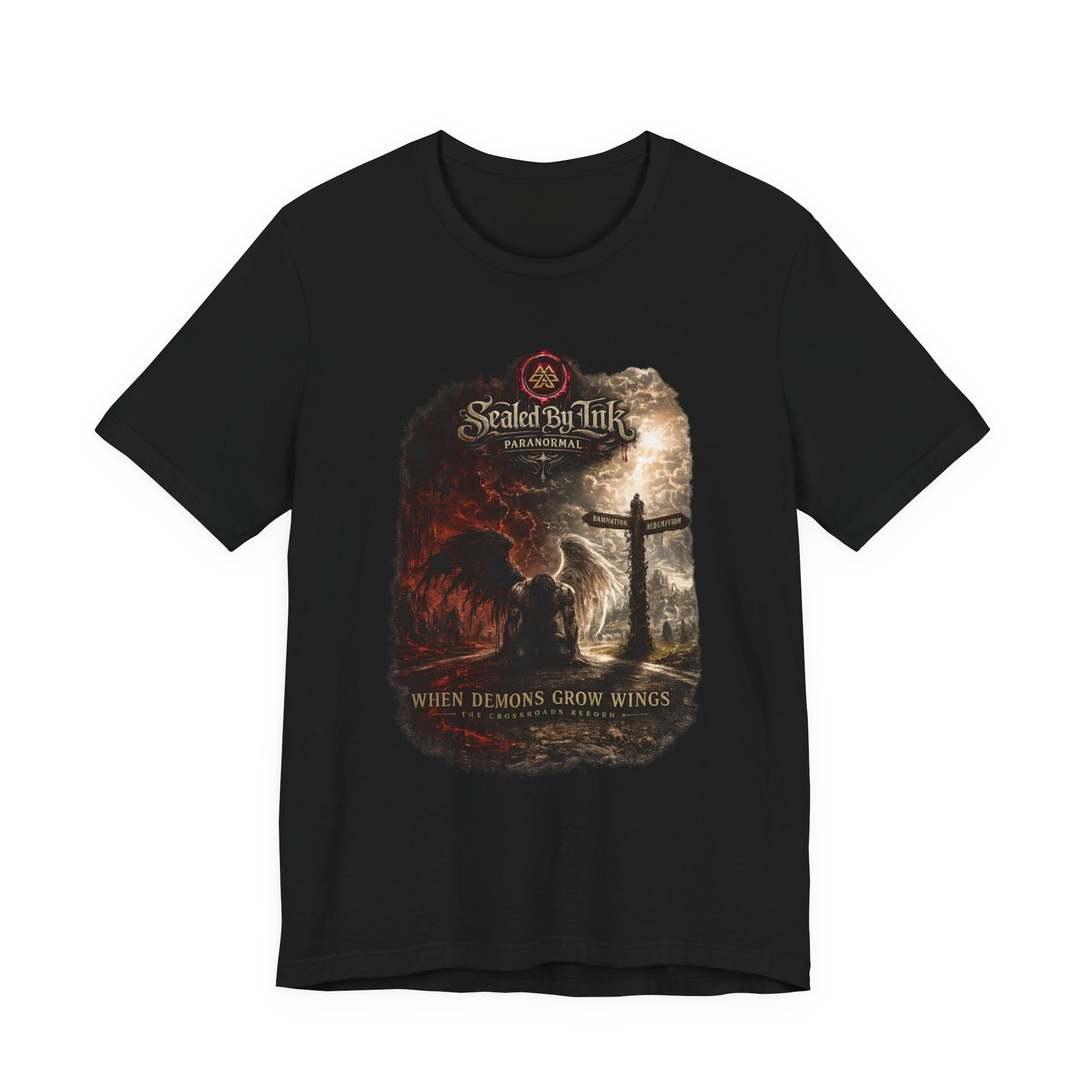 Sealed By Ink When Demons Grow Wings Unisex Jersey Short Sleeve Tee