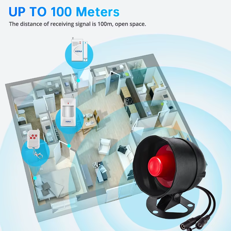 Miniatura: Tuya Smart WIFI Security Alarm System Kit 110Db Wireless Loud Indoor/Outdoor Sir