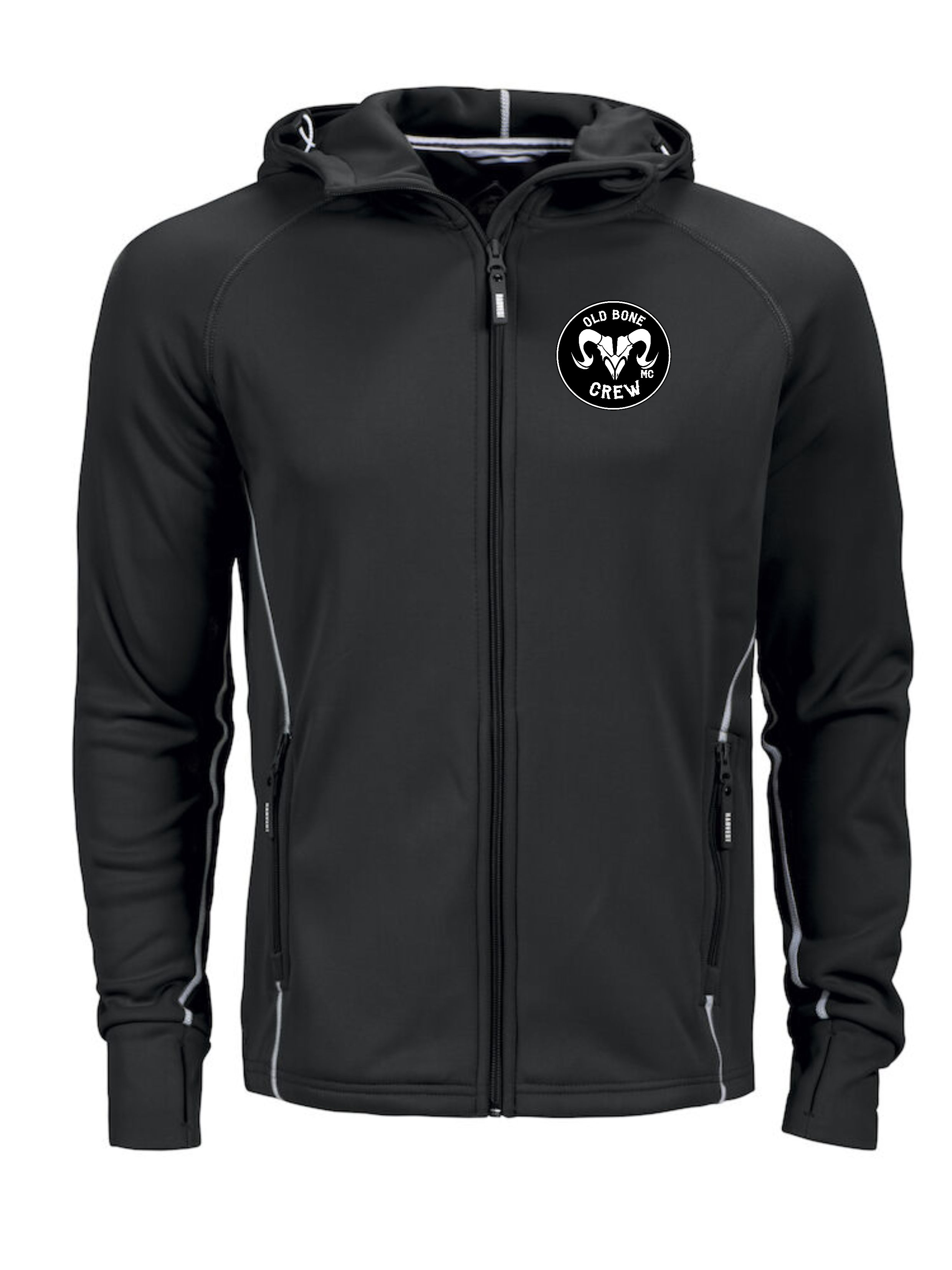 Sort hettefleece-jakke (H)