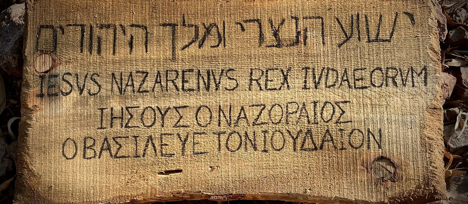 Crucifixion sign above the cross