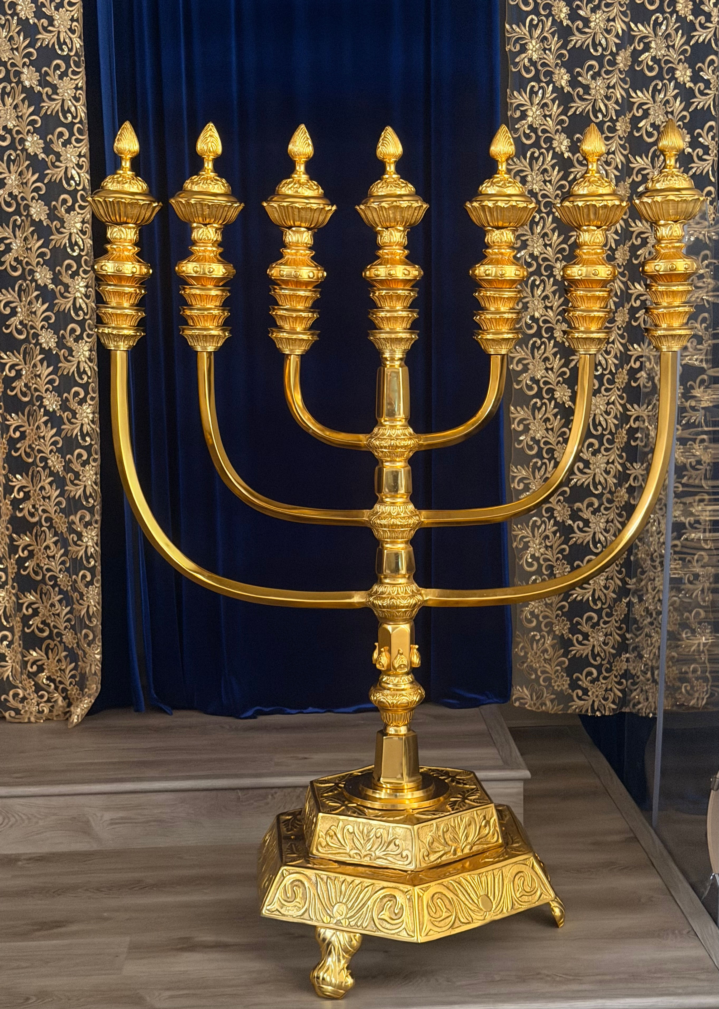 Life-Size 7 Branch Temple Tabernacle Menorah style 2 tops