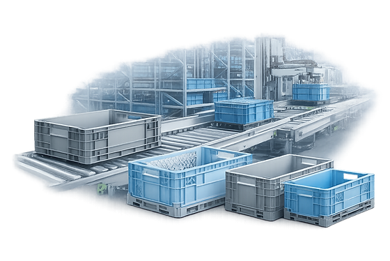 Conveyor-compatible ASRS plastic totes for automated warehouse handling