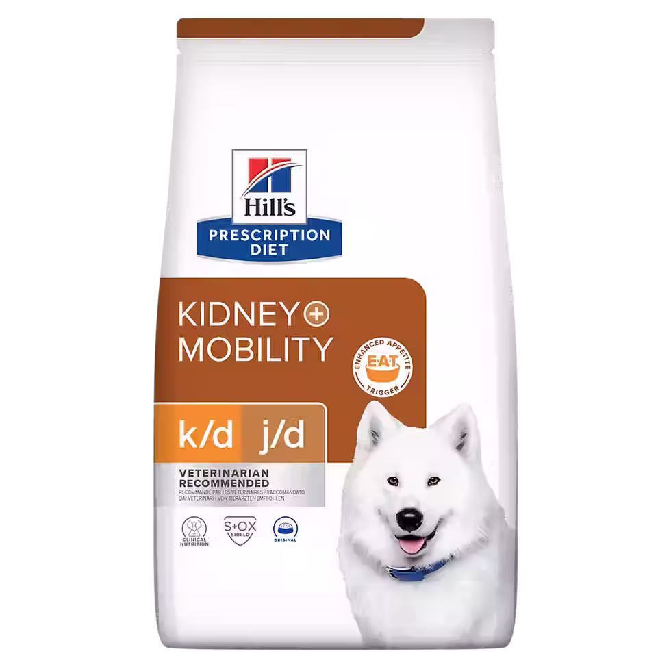 מזון לכלבים של הילס, כליות וניידות, k/d j/d