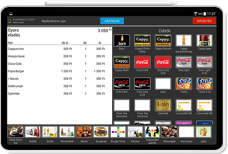 PincérTablet Android alapú NTAK kompatibilis vendéglátó szoftver 1.png