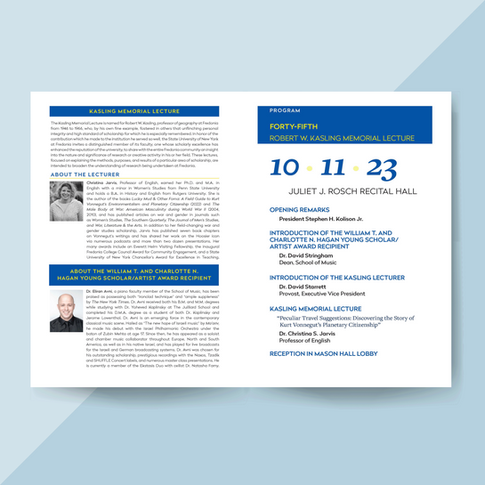 Kasling Memorial Lecture program for 10 11 23