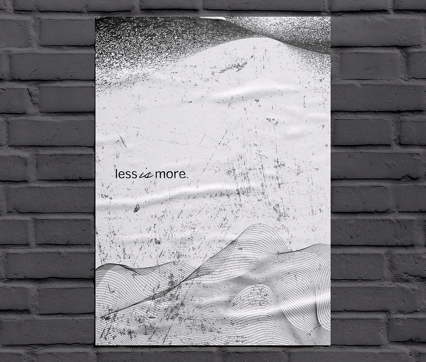 Less is more poster mockup