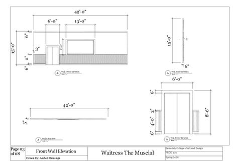 Waitress Diner drafting Wall A Elevation 