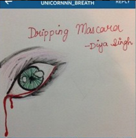 "Tears of Blood" @unicornnn_breath