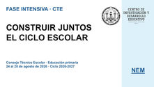 NEM:RESUMEN DE INSUMOS CTE FASE INTENSIVA AGO 2026.