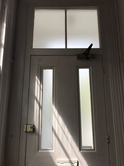 Frosted glass entrance door