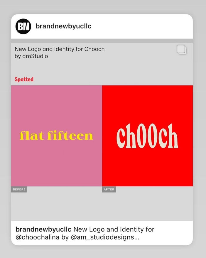 Before and after comparison of chooch logos
