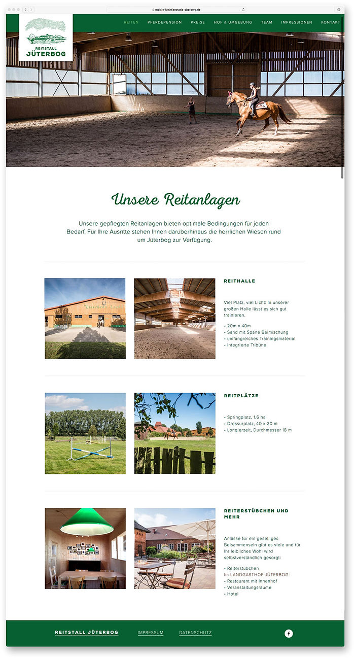 Webdesign Konzeption Realisation Reitstall