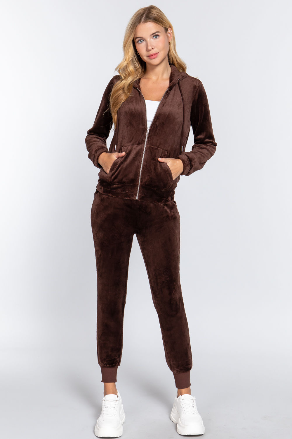 Velour Jacket & Jogger Pants Set