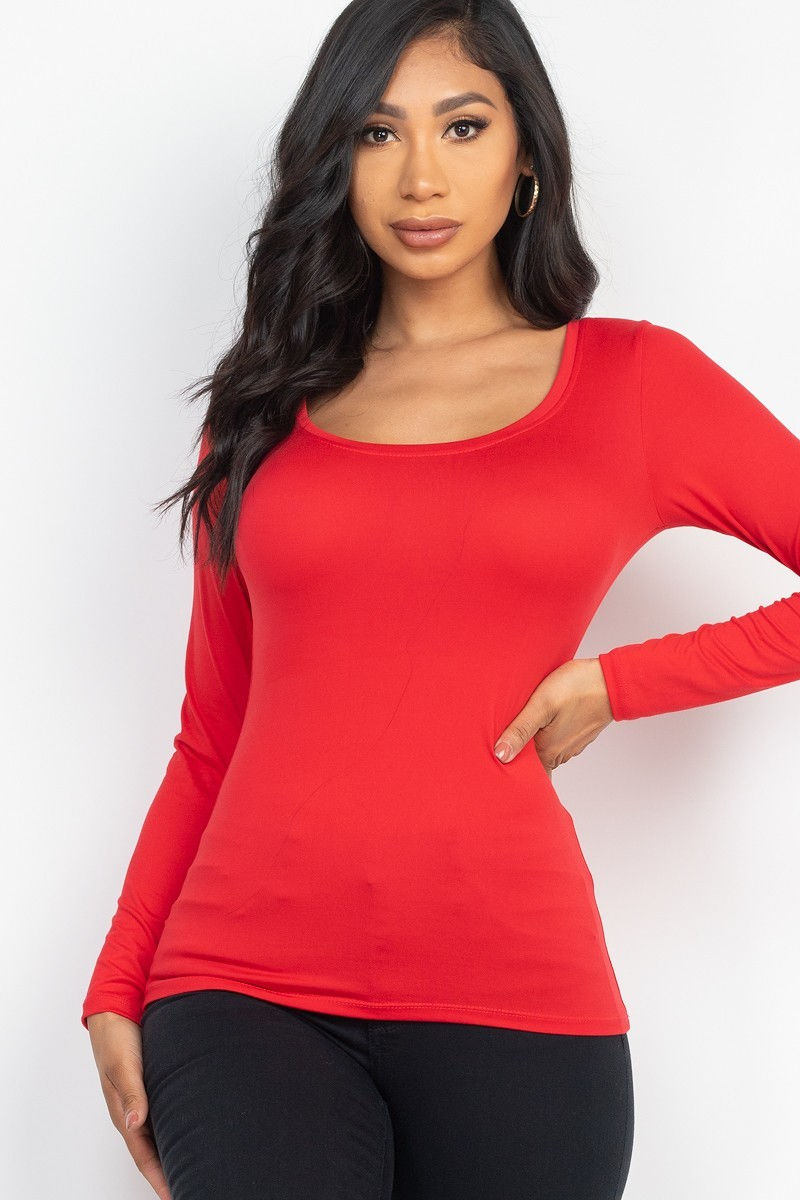 Thumbnail: Scoop Neck Long Slv Cozy Top