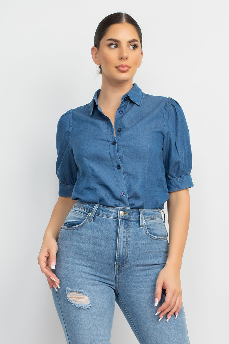 Thumbnail: Button-down Denim Top