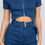 Thumbnail: Belted Zip-up Denim Romper