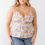Thumbnail: Plus Floral Ruffle Slvless Back Zipper Tank Top