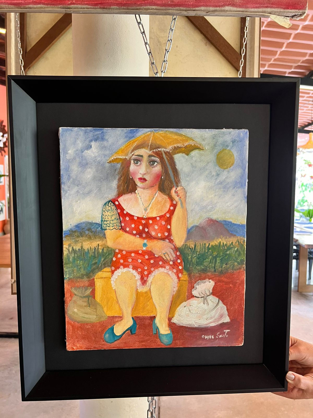 Quadro A espera na estrada- Obra de Omar Souto