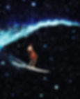 Artwork - man surfing in outer space
