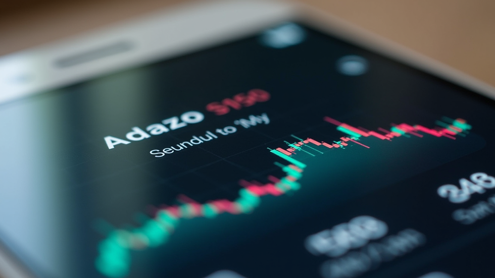 Close-up view of a smartphone displaying a stock trading app