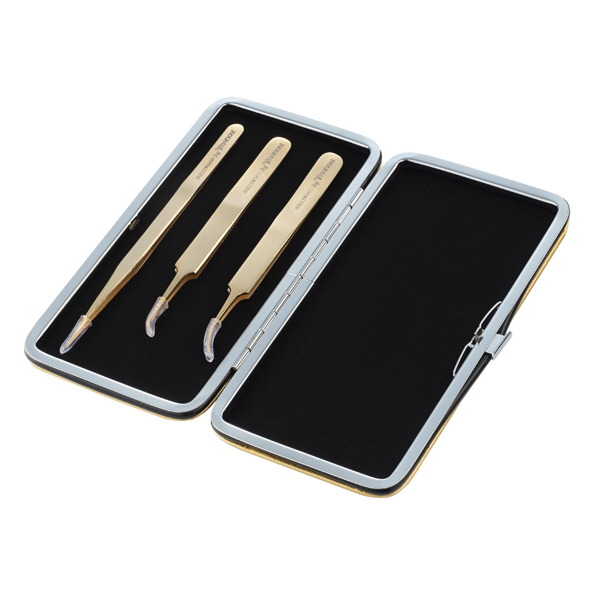 Tweezers set of 3 in a case - Vivienne