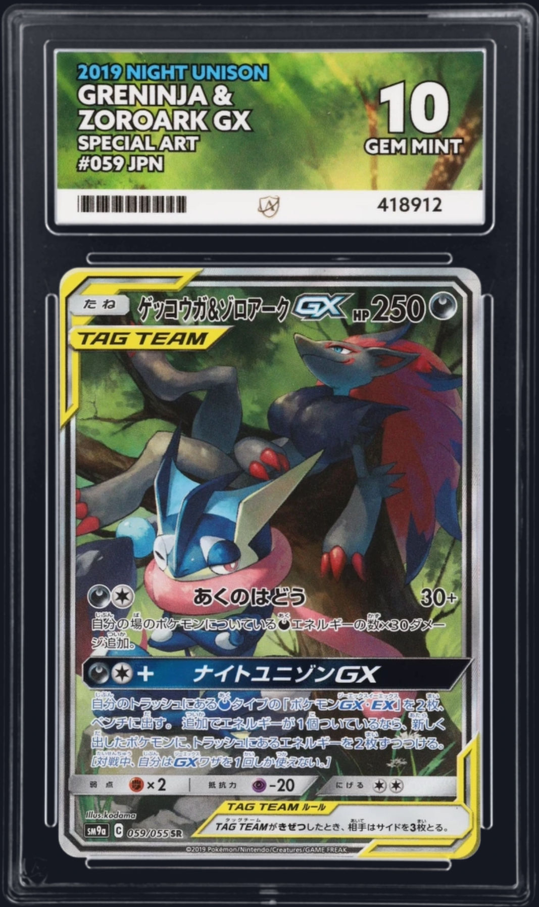 Greninja & Zoroark GX 059/055 ACE 10 (JPN)