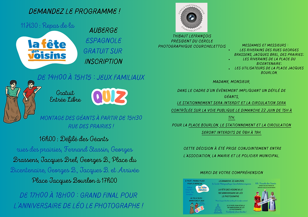Fête des Voisins et Anniversaire de Léo le Photographe