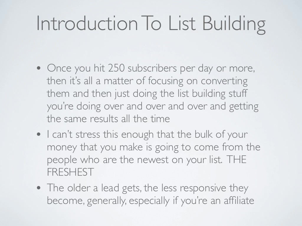 List Building 101 Videos PLR