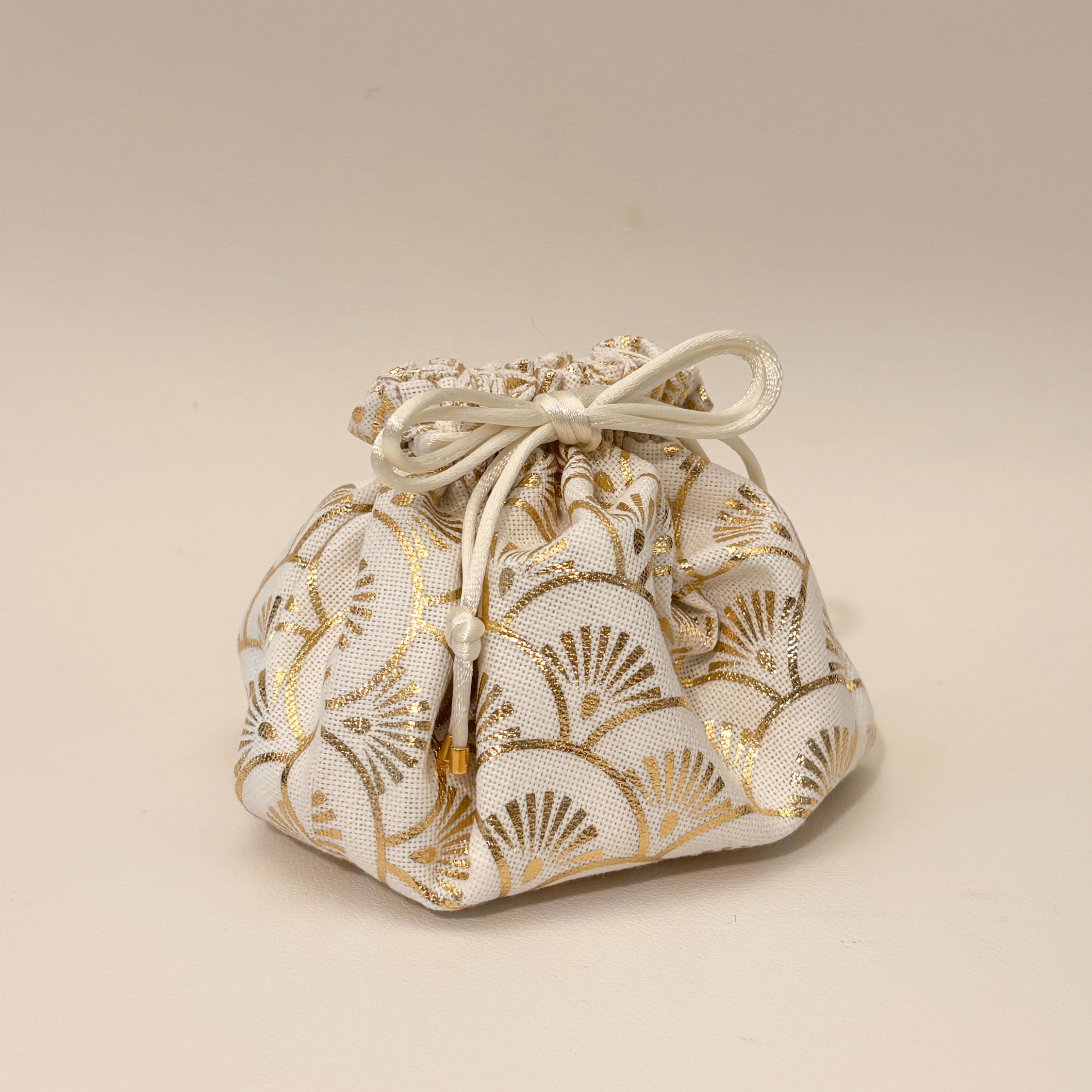 Bourse Dahlia - coton imprimé motifs dorés