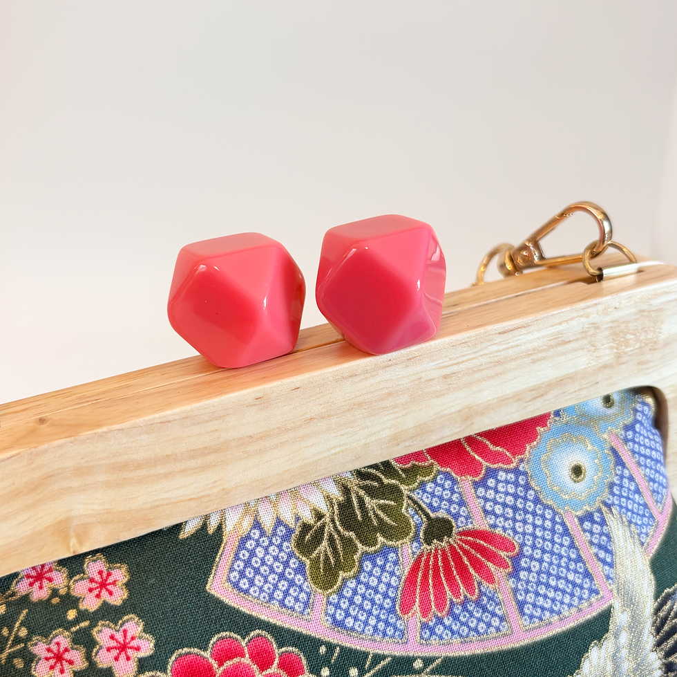 Miniature : Sac Lotus - Liège et Coton japonais grue et fleurs - Rose